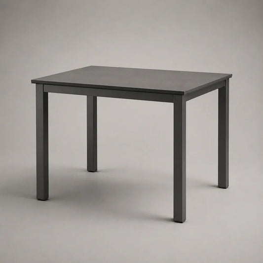 Quadratischer Gartentisch aus pulverbeschichtetem Stahl, Anthrazit, 90 × 90 × 74 cm